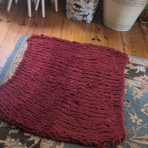 Plush Burgundy Accent Rug